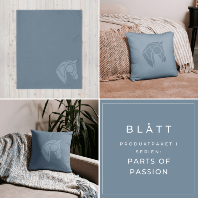 Produktpaket Parts of Passion Blått: 1 filt & 2 kuddar